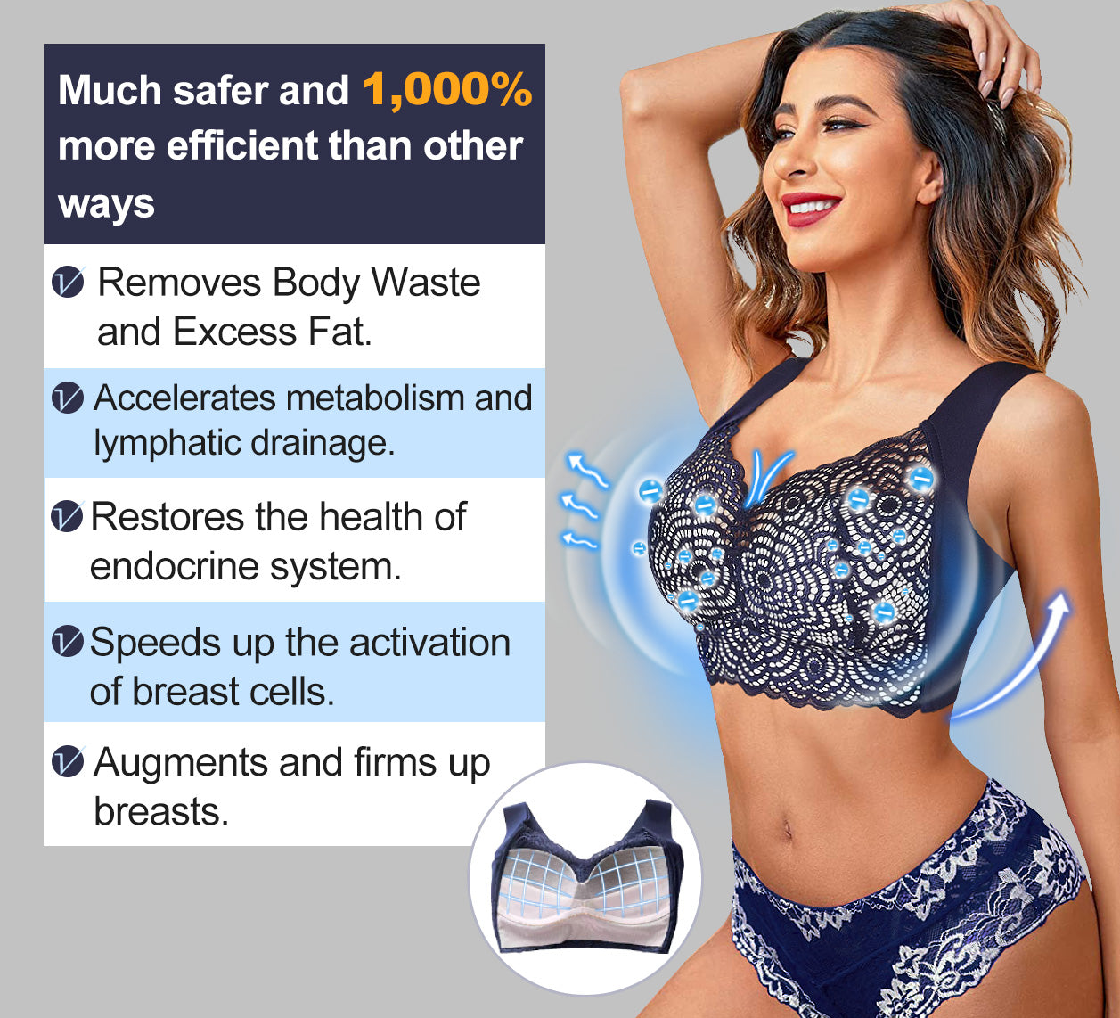 Only 5 pieces left! We offer you an extra 50% off! Tested by health management experts, 3~4 pieces completely restore your perfect body and solve women's breast health problems! If you miss out, you'll have to wait until next year to get your chance.